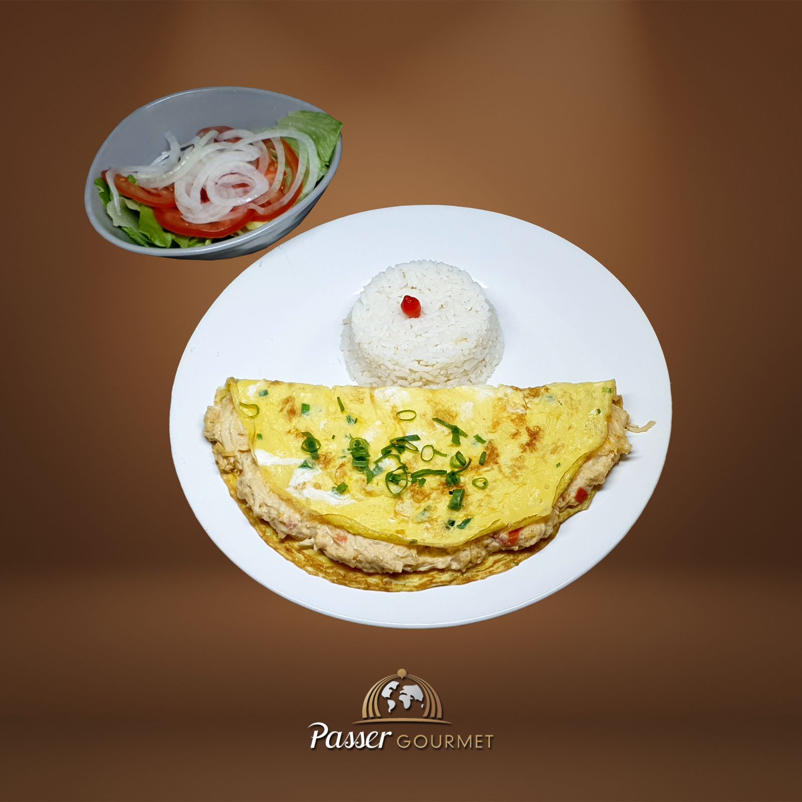 Omelete frango com Catupiry